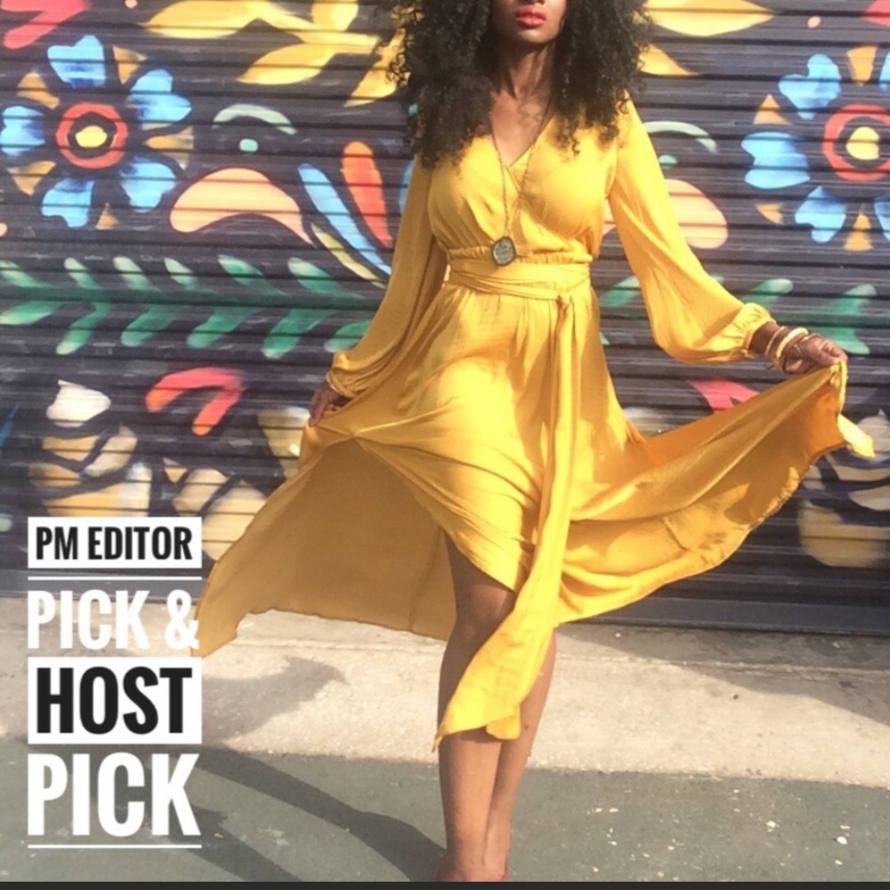 HP💋New Mustard Yellow Dress Forever 21 Sexy Small - Picture 1 of 6